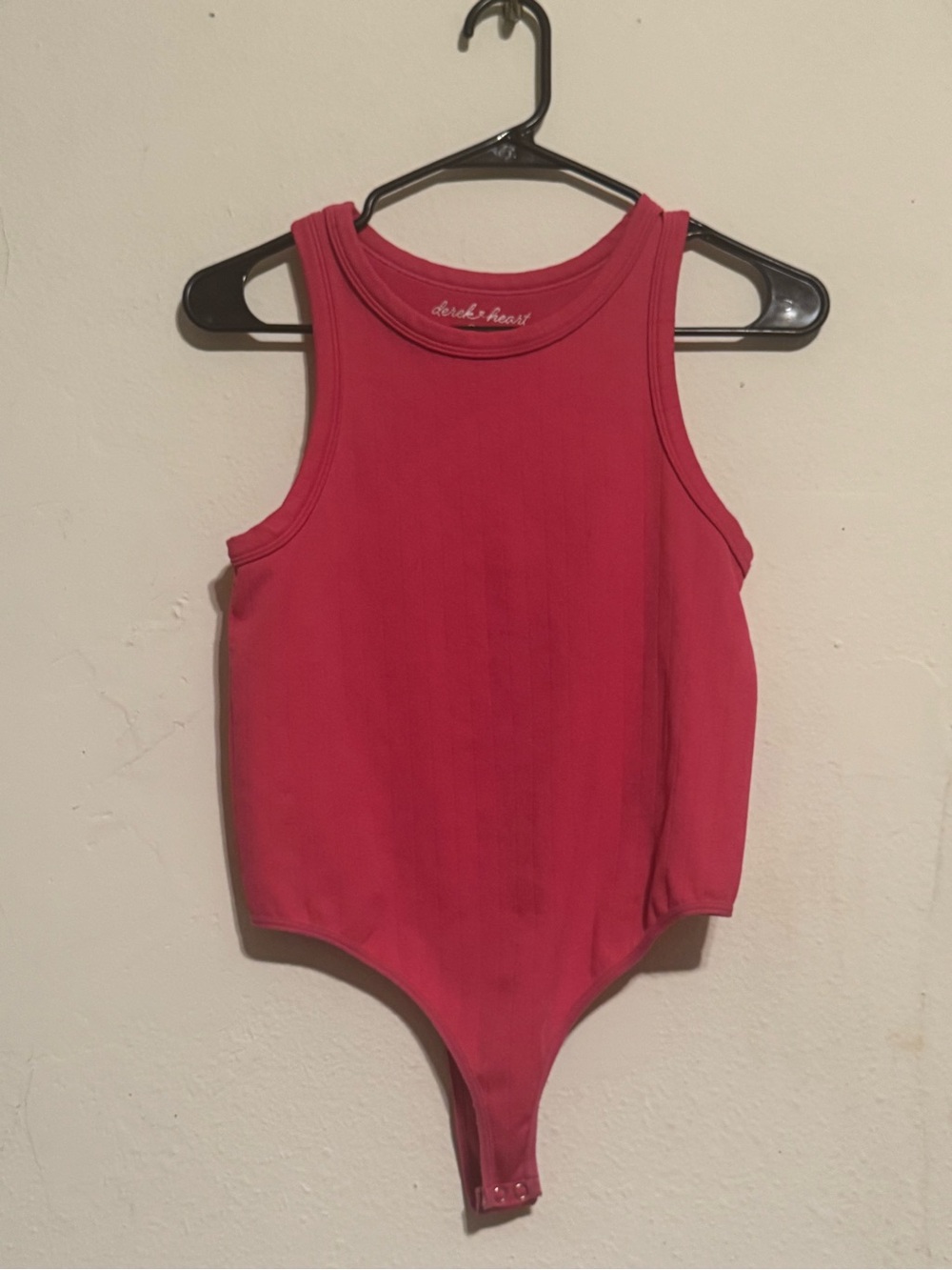 Derek Heart Pink Women’s Ribbed One-Piece Bodysuit Size S